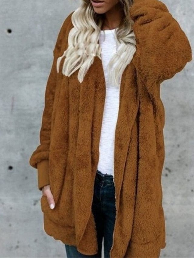 Stay Warm and Stylish with Women's Sherpa Jacket Fleece Teddy Coat